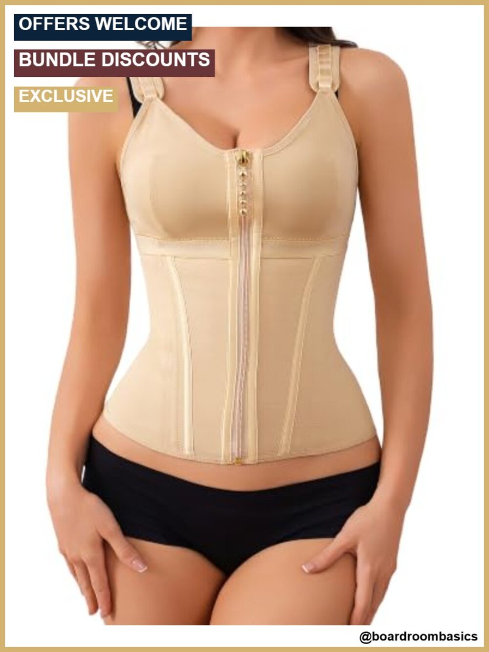 Waist Trainer Shapewear Vest with Built-in Bra, Tummy Control, Nylon & Elastane